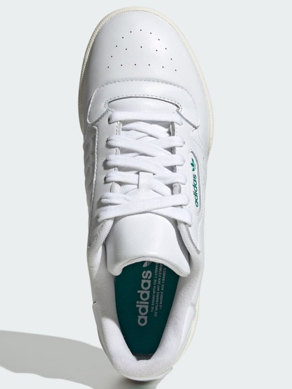 Adidas Powerphase White/Green Leather Sneakers Men’s Size 7.5